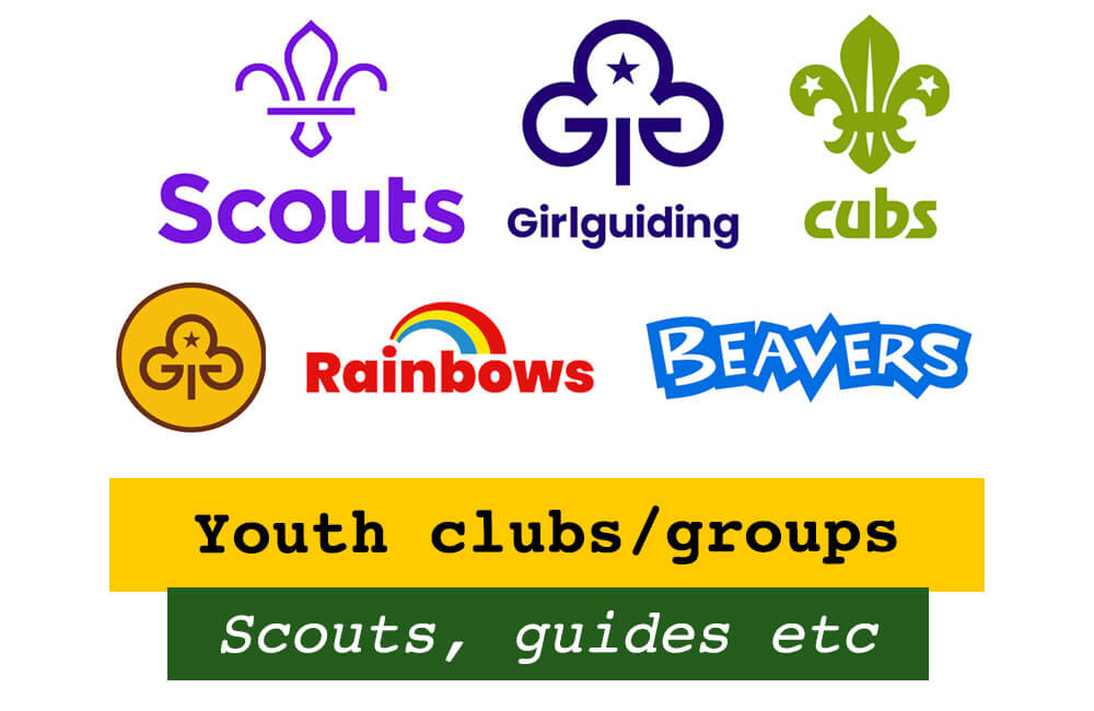 Scouts, Guides, Youth Club visits etc
